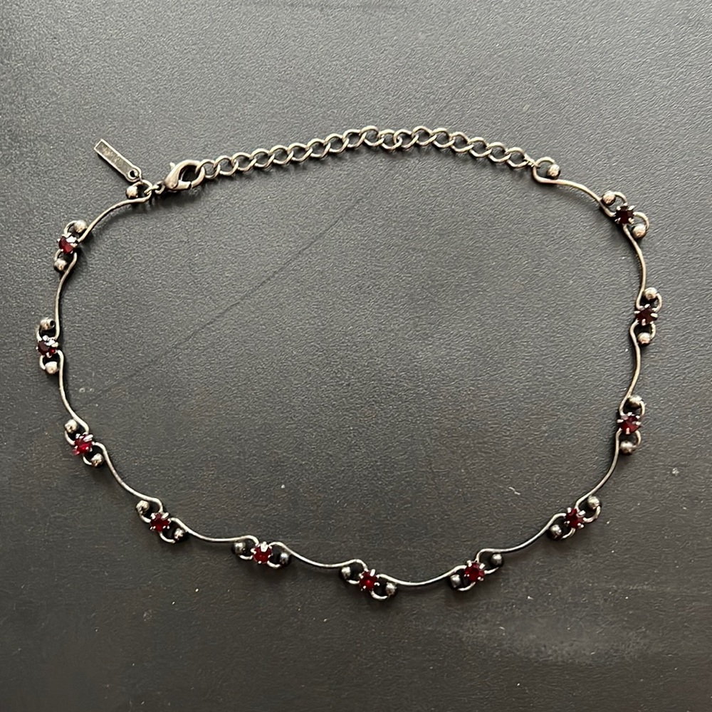 Burgundy jewel necklace